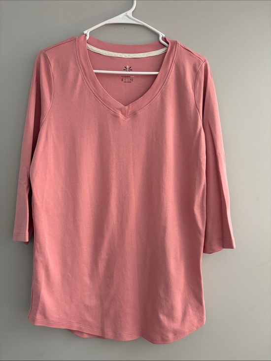 Isaac Mizrahi Tops - Isaac Mizrahi Dusty Rose V-Neck Long Sleeve Tee
